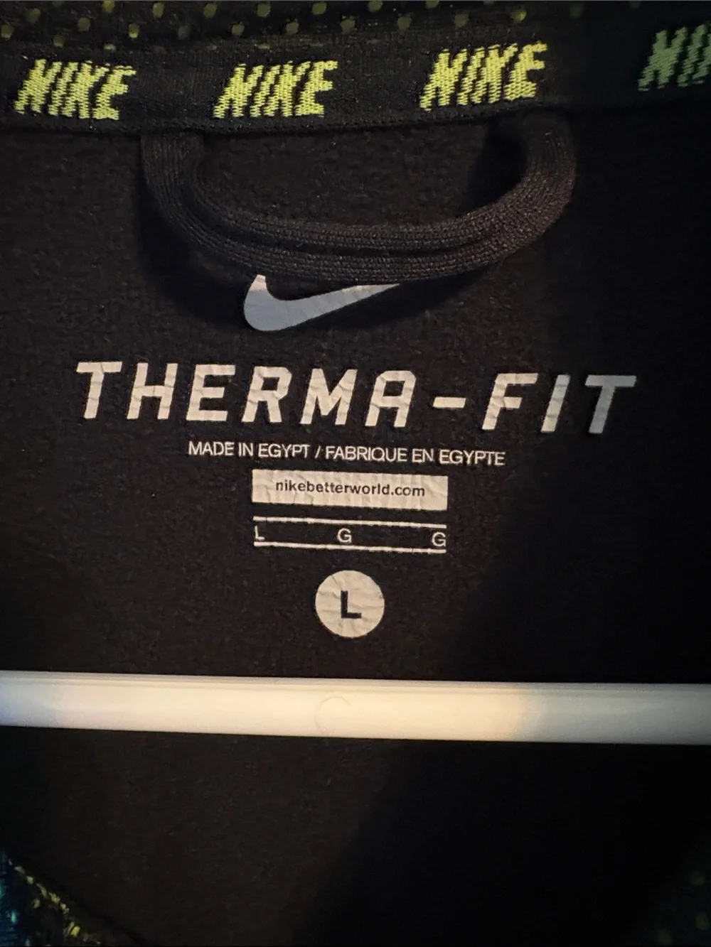 Nike Men’s Black Hoodie with Neon Yellow Accents